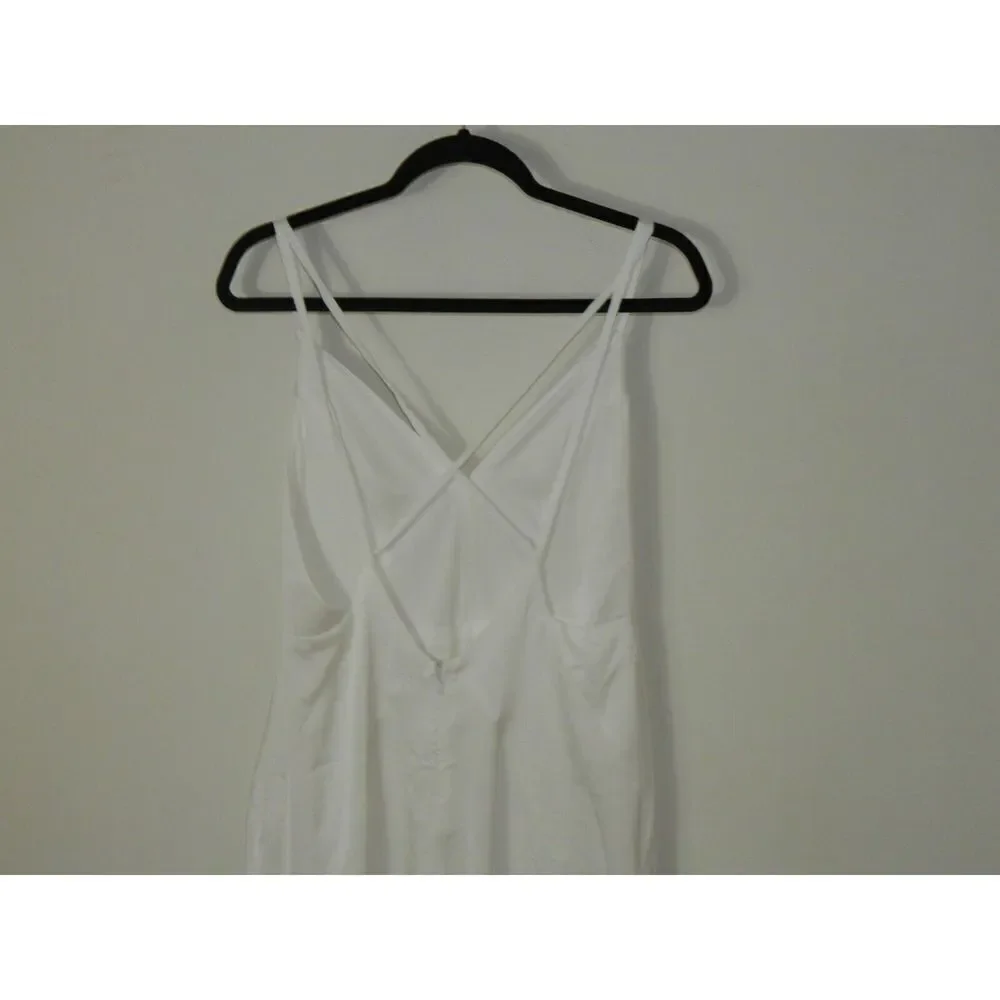 Lulu's Dress‎ Luxe Living White Ivory Satin Backless Maxi Dress Size Medium